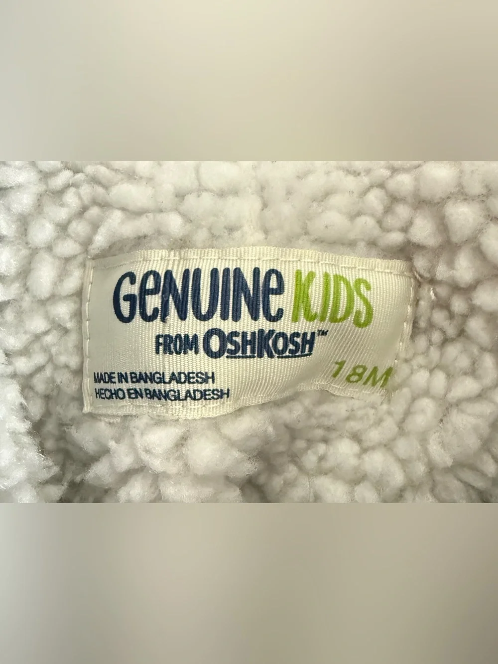 OshKosh B'gosh 12M-18M Bundle Denim Overalls Shortalls Sherpa Jacket Lot of 3